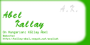 abel kallay business card