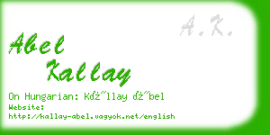 abel kallay business card